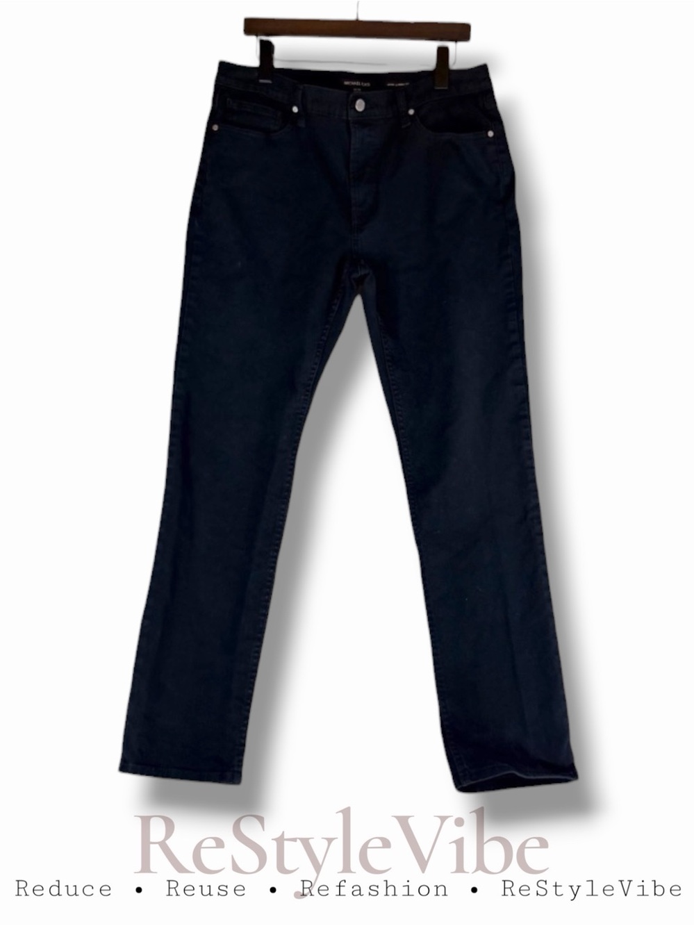 MICHAEL KORS Men’s Size 34x32 Denim Jeans Grant Style Classic Fit Stretch Black